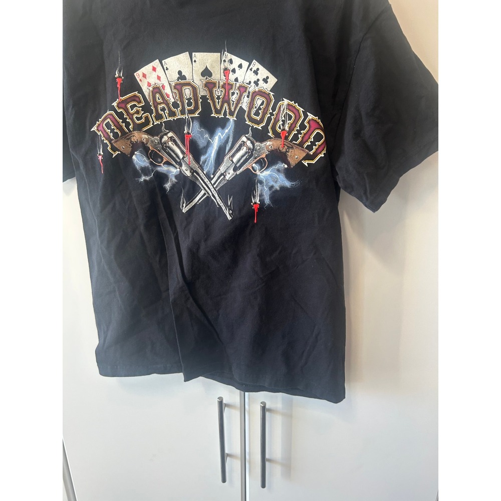 Vintage Deadwood South Dakota Graphic T Shirt Delta Pro Weight Black Mens Medium - Picture 7 of 16
